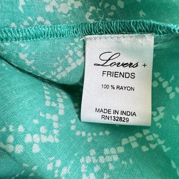 Lovers + Friends Sz XS Get Down Teal Green V Neck Faux Wrap Blouse Long Sleeve - Picture 7 of 11